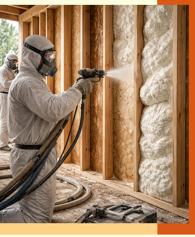 Утепление каркасного дома ППУ в Горячем Ключе от 2893 руб./м2 — работа под ключ | ТепломастерГрч