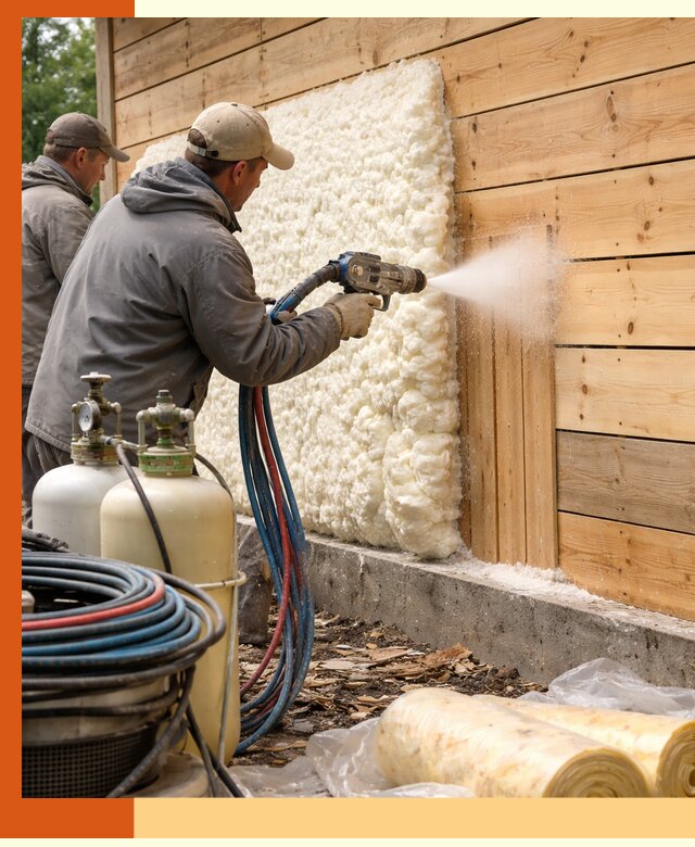 Утепление деревянного дома пенополиуретаном в Горячем Ключе