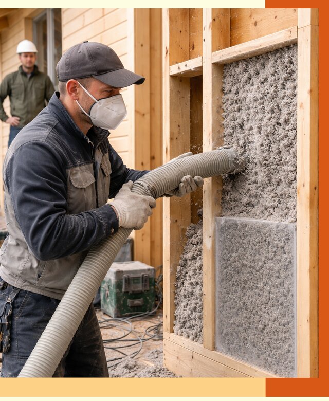 Утепление дома из бруса эковатой в Горячем Ключе от 1912 руб/м2 | ТепломастерГрч