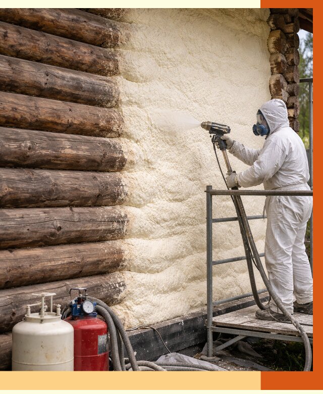 Утепление бревенчатого дома ППУ в Горячем Ключе под ключ от 6458 руб. | ТепломастерГрч