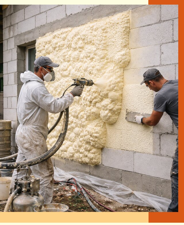 Утепление дома из газобетона ППУ в Горячем Ключе от 4960 руб./м² под ключ | ТепломастерГрч