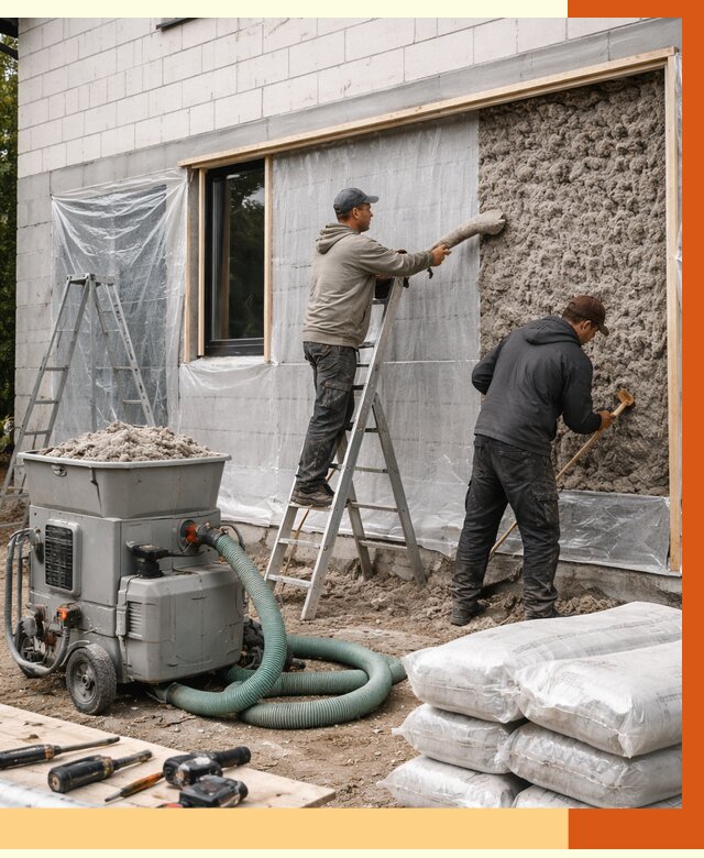 Утепление дома из газобетона эковатой в Горячем Ключе от 4650 руб./м2 | ТепломастерГрч