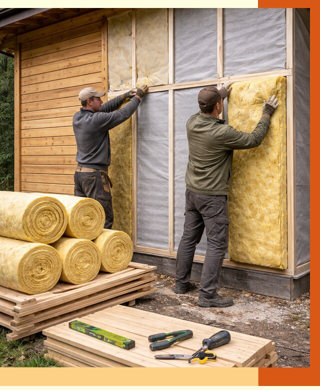 Утепление бани снаружи в Горячем Ключе от 87831 руб. под ключ | ТепломастерГрч