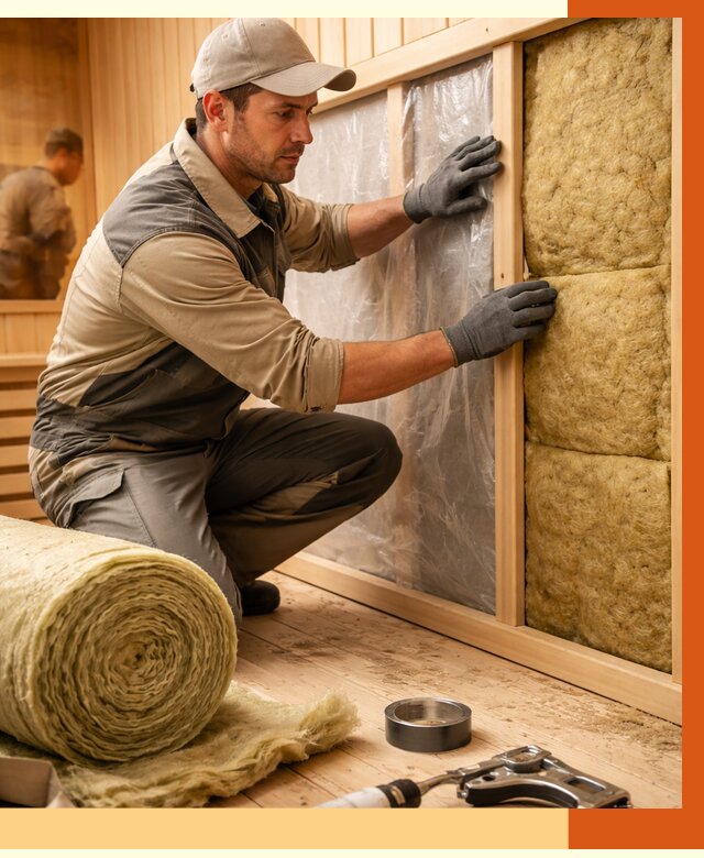 Утепление сауны изнутри в Горячем Ключе от 6716 руб. за м2 | ППУ, под ключ — ТепломастерГрч