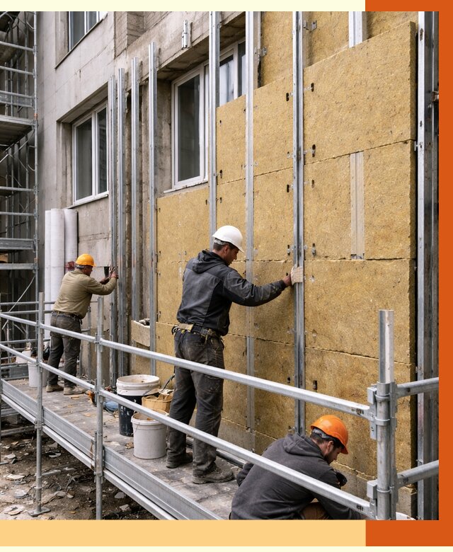 Утепление вентилируемого фасада в Горячем Ключе от 5786 руб/м2 — монтаж и утепление вентфасад | ТепломастерГрч