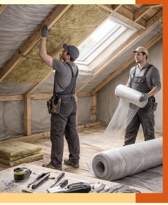 Утепление крыши изнутри мансарды в Горячем Ключе от 4340 руб./м² | ТепломастерГрч