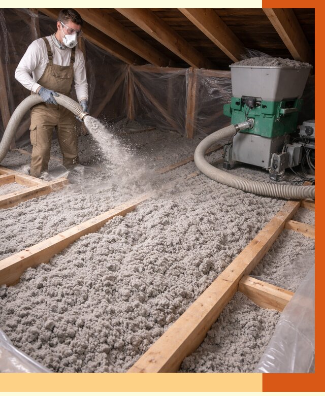 Утепление чердака эковатой в Горячем Ключе от 1498 руб/м2 — заказать у ТепломастерГрч