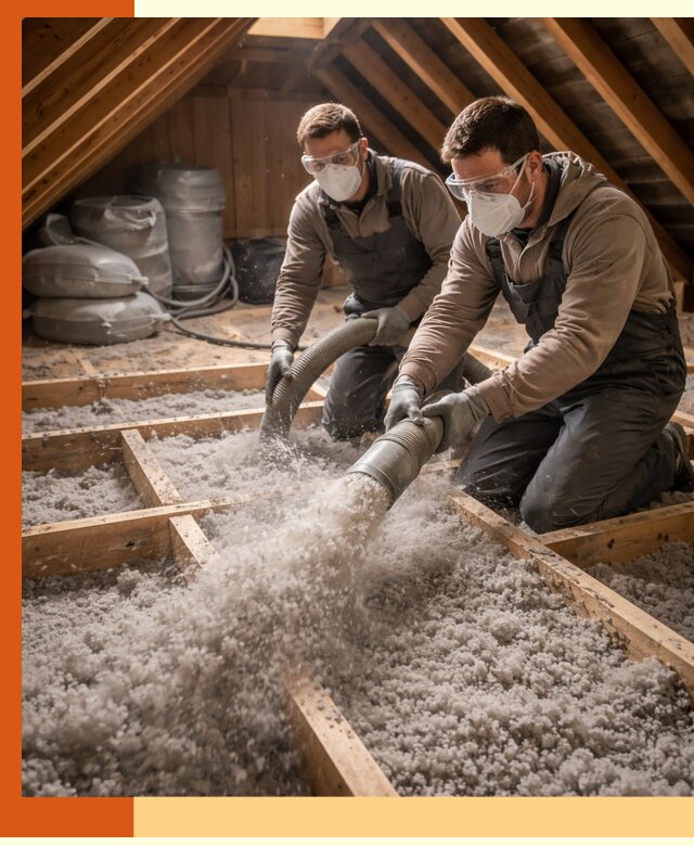 Утепление чердака эковатой в Горячем Ключе — быстро и надёжно