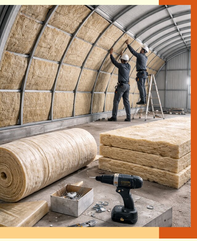 Утепление арочного ангара в Горячем Ключе от 3307 руб./м2 под ключ | ТепломастерГрч