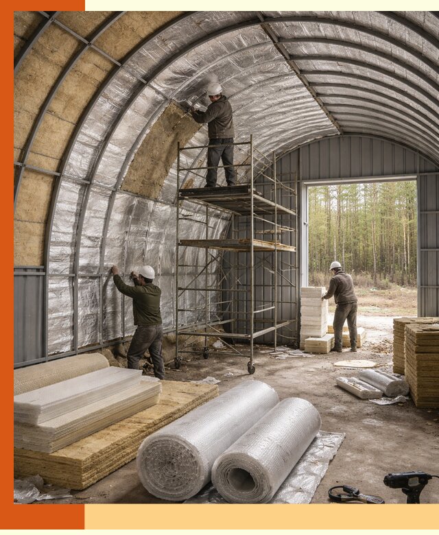 Утепление арочного ангара под ключ в Горячем Ключе