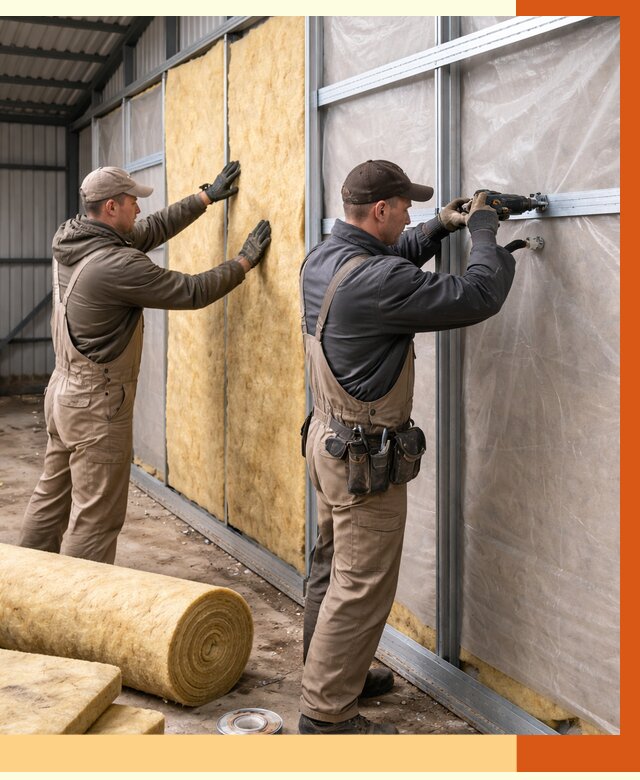 Утепление металлического ангара в Горячем Ключе от 4908 руб/м2 — услуги под ключ | ТепломастерГрч