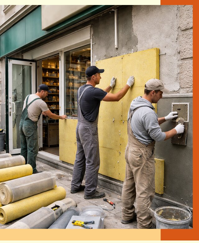 Утепление магазина в Горячем Ключе от 4650 руб/м2 — цена, стены и снаружи | ТепломастерГрч