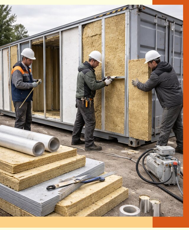 Утепление морского контейнера в Горячем Ключе от 3875 руб. под ключ | ТепломастерГрч