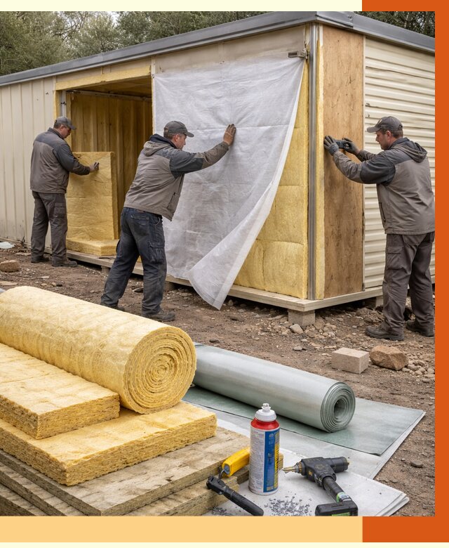 Утепление строительной бытовки в Горячем Ключе от 12916 руб. под ключ | ТепломастерГрч