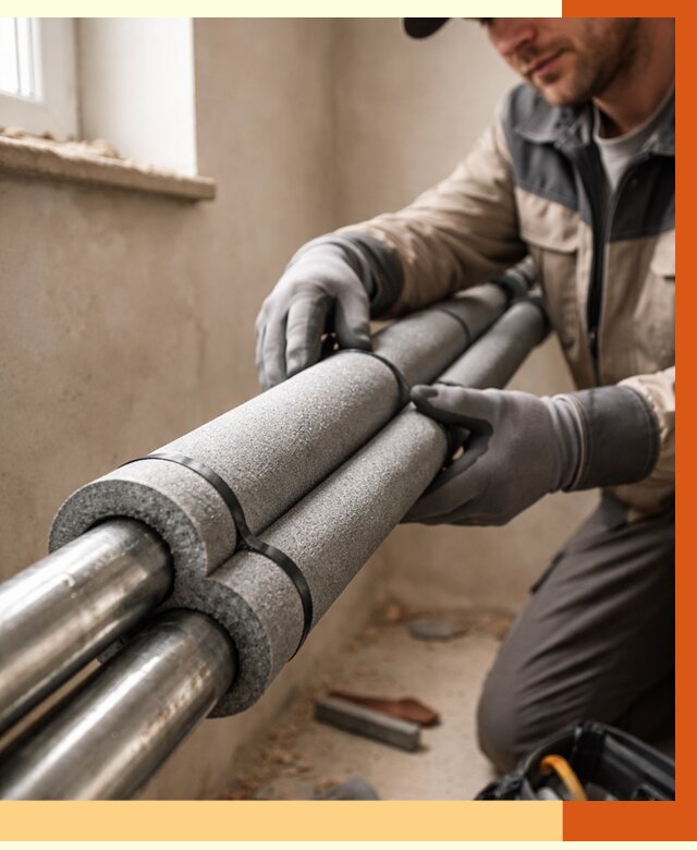 Утепление труб отопления в Горячем Ключе от 2945 руб. за м² — услуги под ключ | ТепломастерГрч