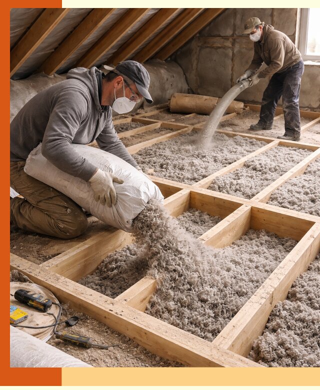 Заполнение полостей чердачного перекрытия в Горячем Ключе качественно и надёжно