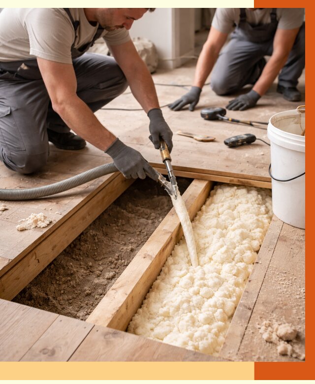 Заполнение пустот пола в Горячем Ключе от 2790 руб. — утепление пустот пола под ключ | ТепломастерГрч