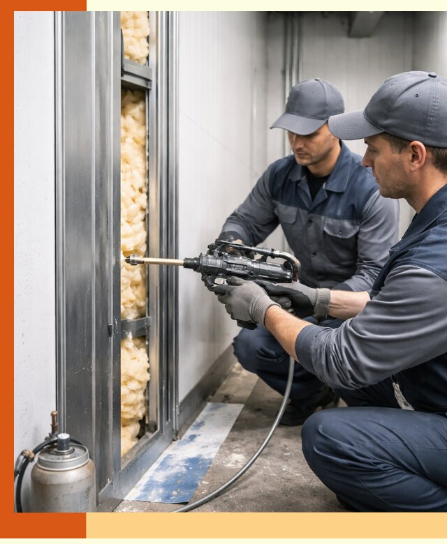 Заполнение пустот холодильных панелей в Горячем Ключе специализированной пеной