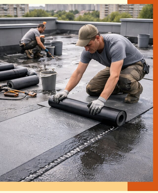 Гидроизоляция плоской кровли в Горячем Ключе от 4650 руб./м2 — профессионально | ТепломастерГрч