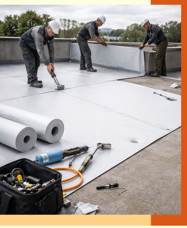 Гидроизоляция мембранной кровли в Горячем Ключе от 7750 руб./м² — профессионально | ТепломастерГрч