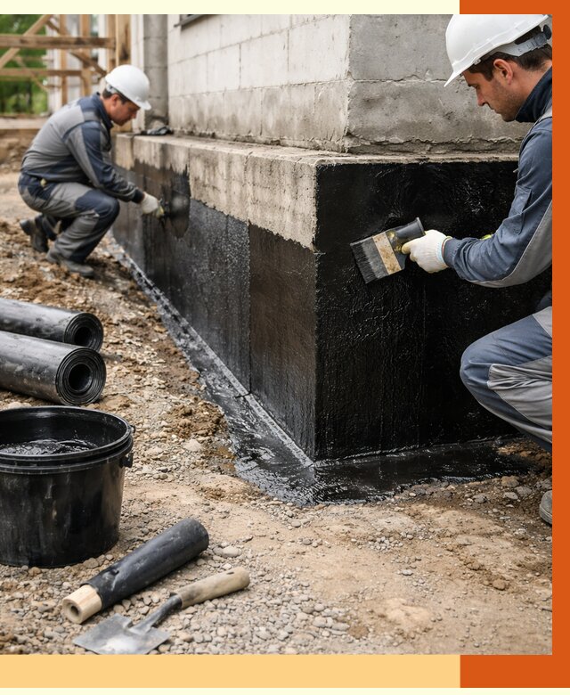 Гидроизоляция фундамента в Горячем Ключе от 1292 руб. — профессионально, под ключ | ТепломастерГрч