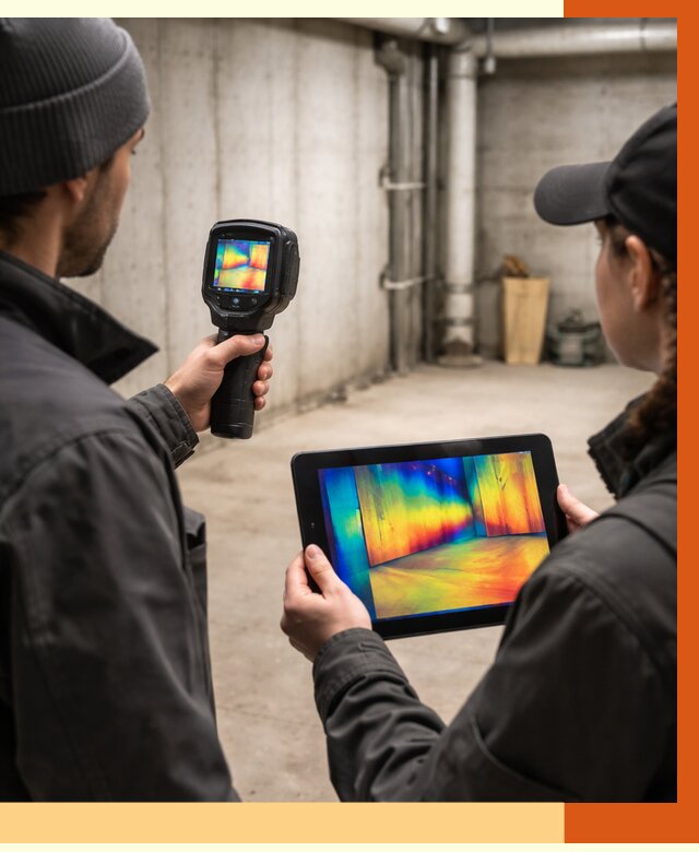 Тепловизионное обследование подвала в Горячем Ключе от 4650 руб. — проверка гидроизоляции | ТепломастерГрч