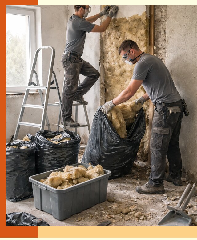 Демонтаж старого утеплителя и вывоз отходов в Горячем Ключе