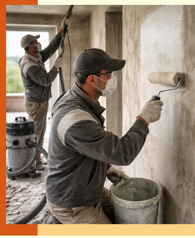 Подготовка поверхности под напыление утеплителя в Горячем Ключе