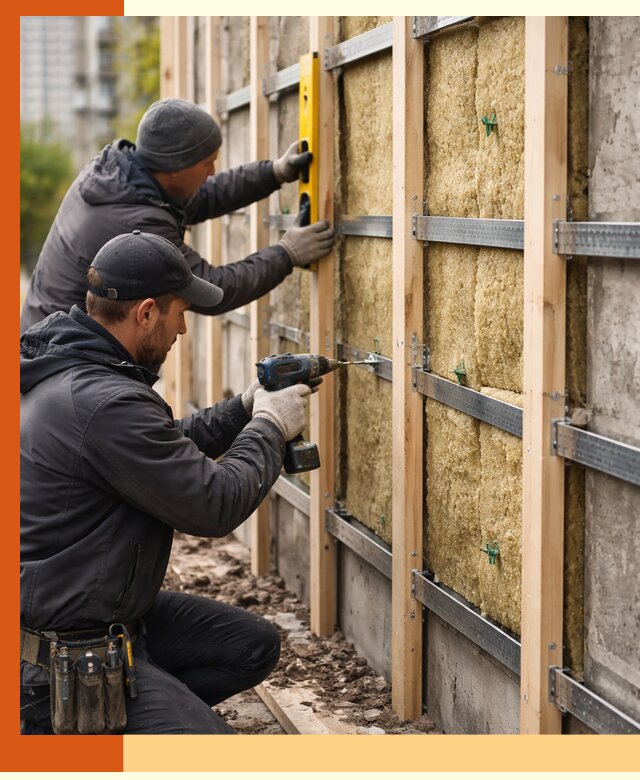 Монтаж обрешетки под утепление зданий и квартир в Горячем Ключе